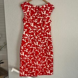 Original Milly New York Peggy Secretary Dress Red White Sleeveless Demure
